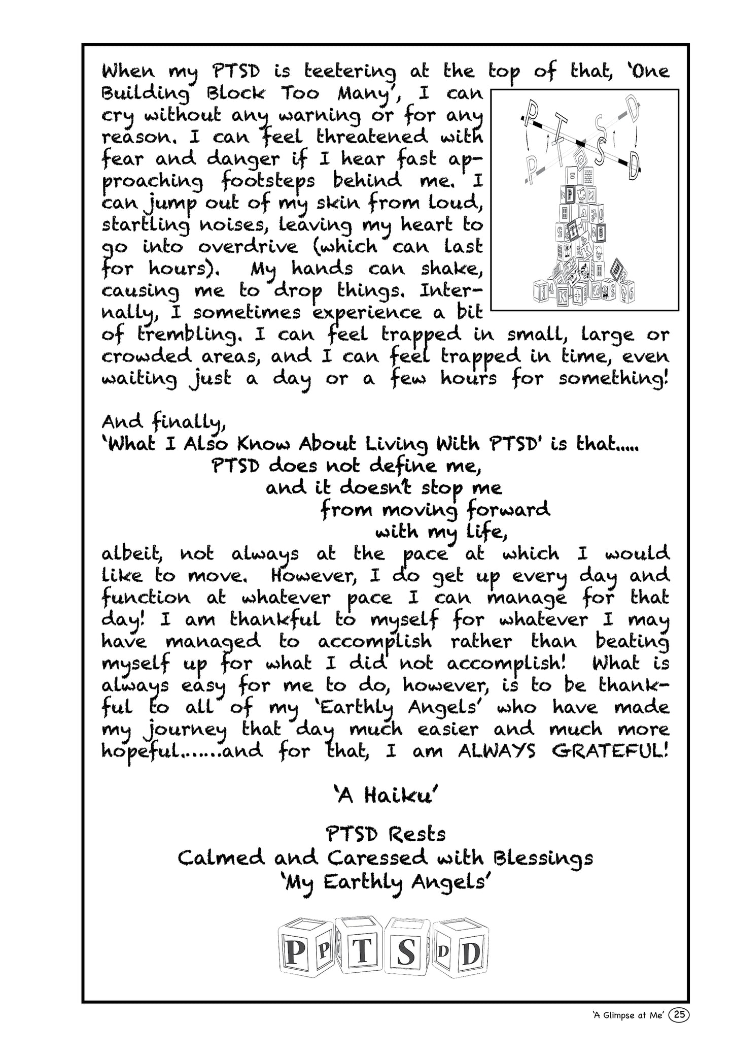 A Glimpse at Me...Stumbling Through PTSD (Hardback with Dust Jacket)