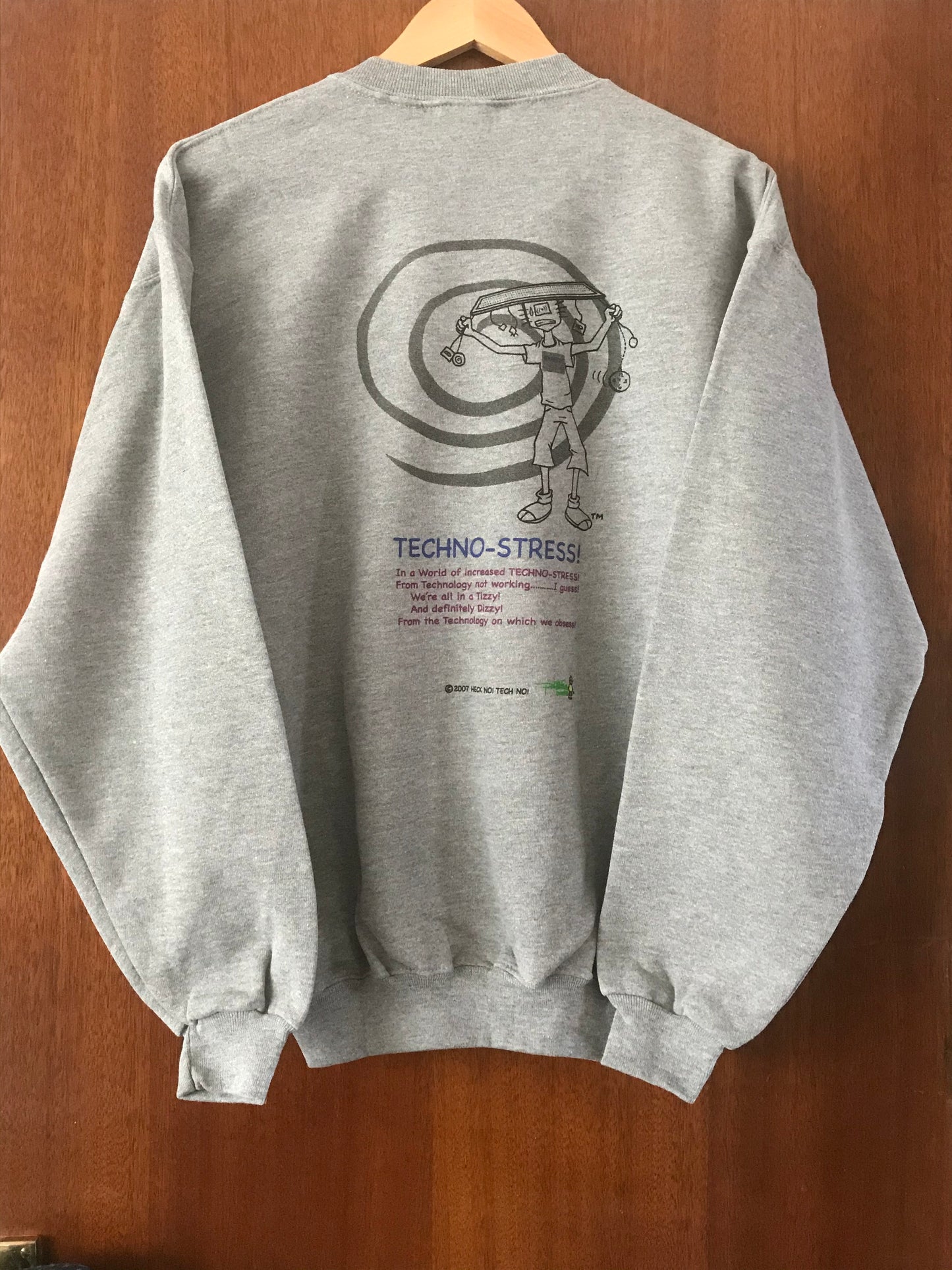 Vintage HECK NO! TECH NO! Crew Neck Sweatshirts