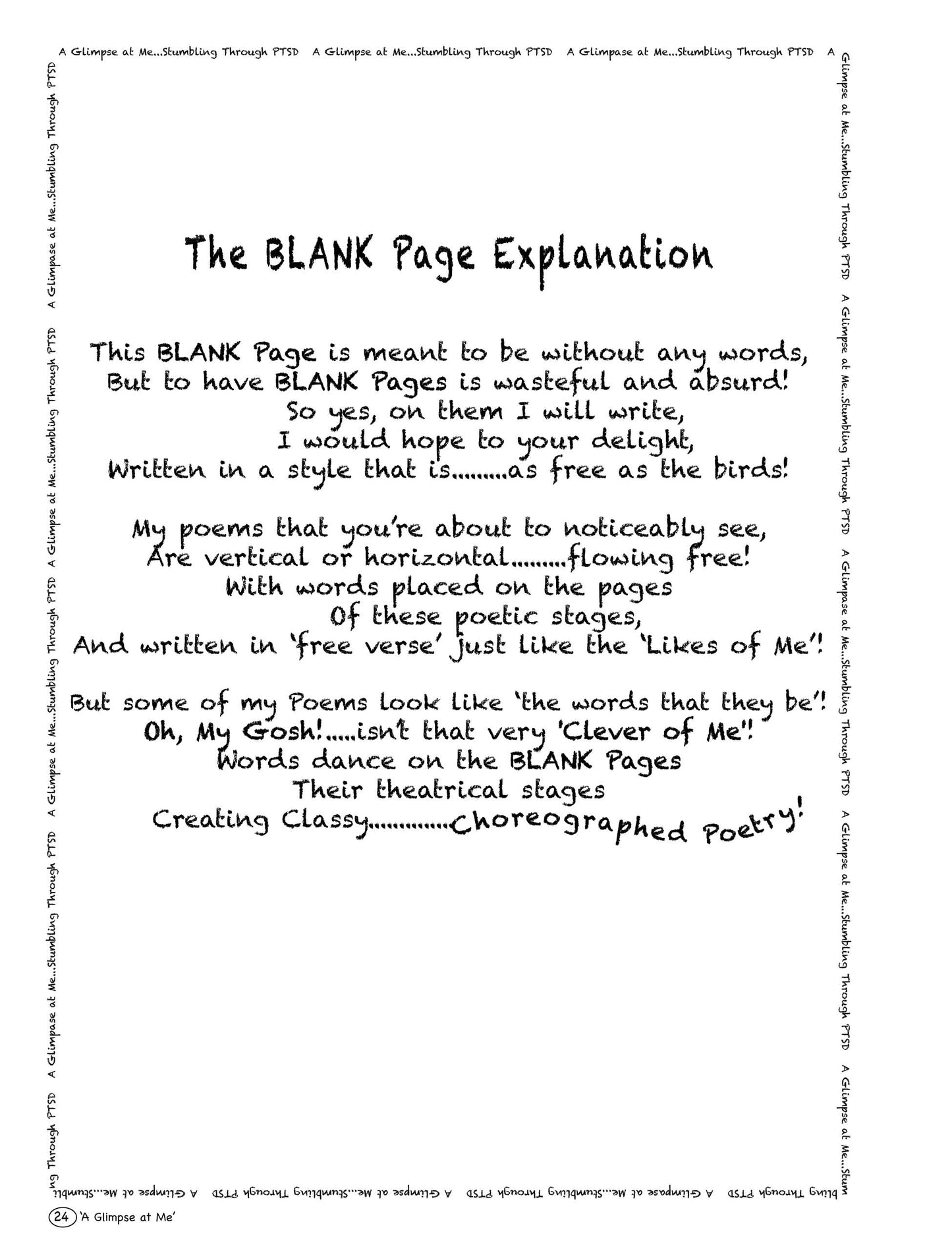 A Glimpse at Me...Stumbling Through PTSD (Hardback with Dust Jacket)