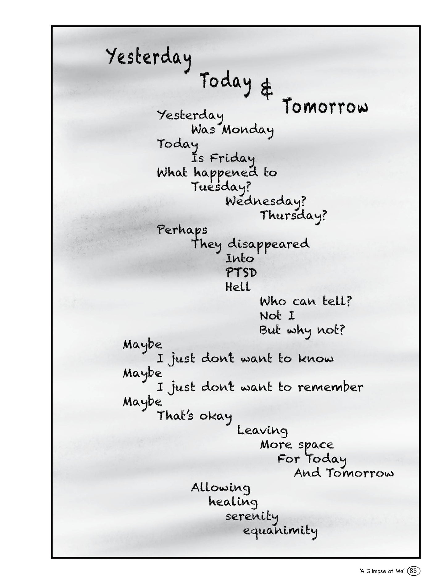 A Glimpse at Me...Stumbling Through PTSD (Hardback with Dust Jacket)