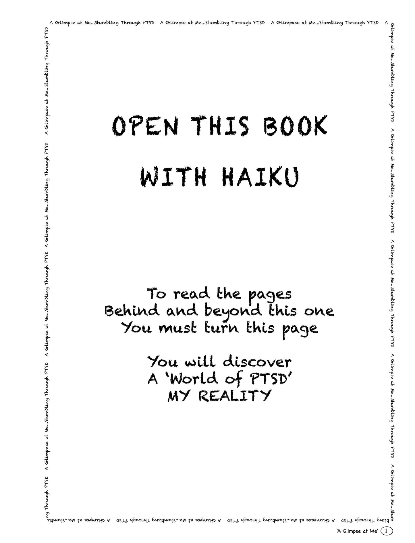 A Glimpse at Me...Stumbling Through PTSD (Hardback with Dust Jacket)